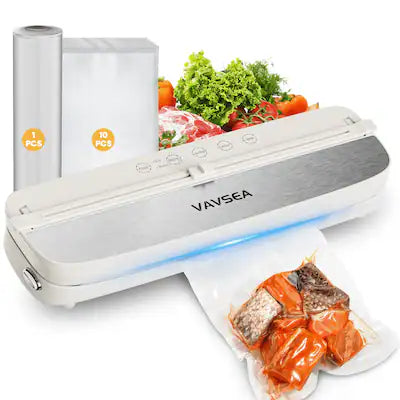 VAVSEA - Vacuum Sealer Machine 75KPa Built-in Cutter 6 Modes Food Saver with Bags Roll Included