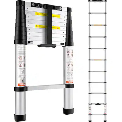 VEVOR - Telescoping Ladder, 10.5 FT Aluminum One-button Retraction Collapsible Extension Ladder, 375 LBS Capacity