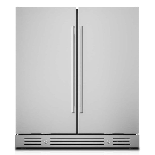 Front. Yeego - 30 Inch Outdoor Dual Zone Wine & Beverage Cooler , 33 Bottle & 80 Can Built-in Refrigerator-Stainless Steel - Stainless Steel.