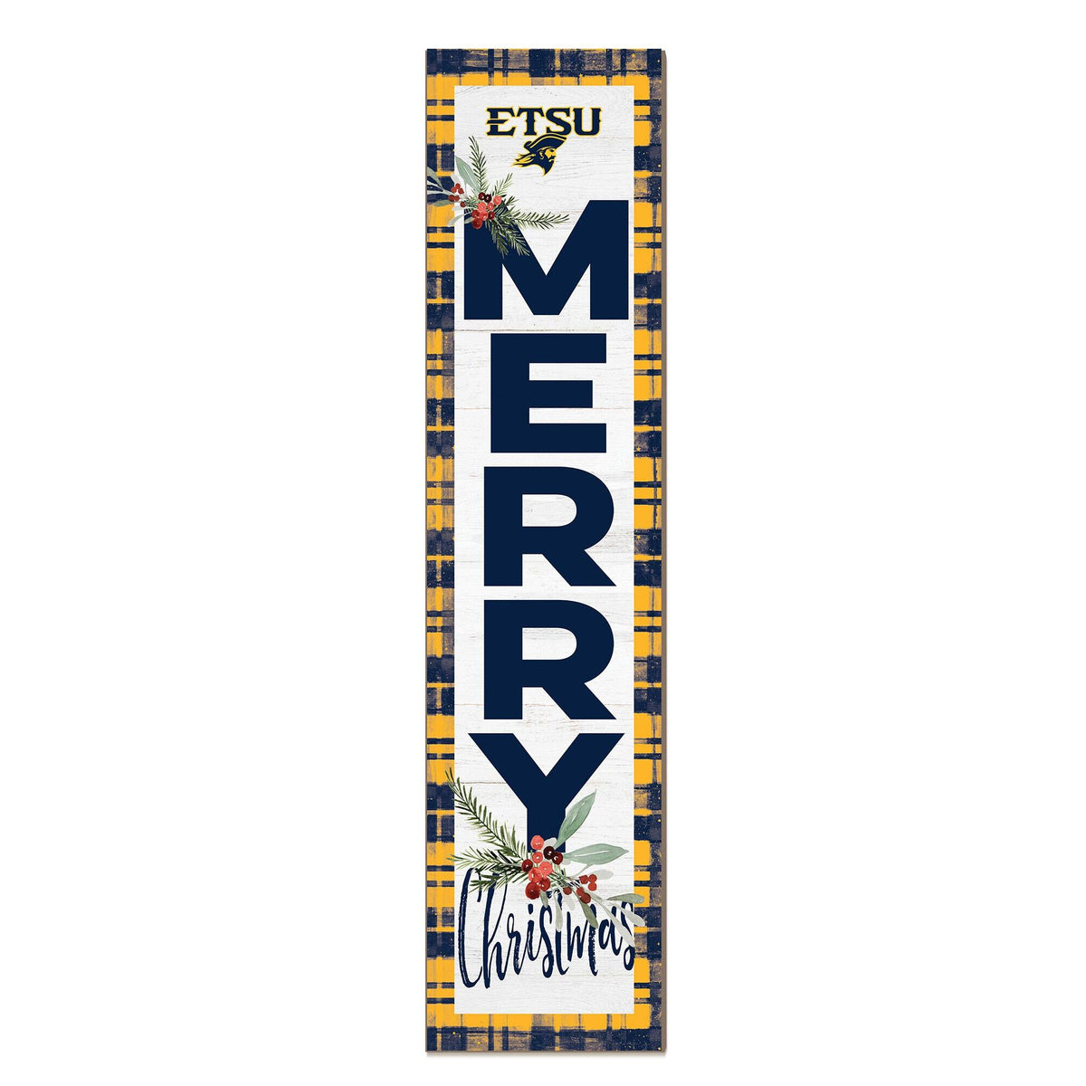 Jardine - ETSU Buccaneers 12'' x 48'' Outdoor Merry Christmas Leaner - White
