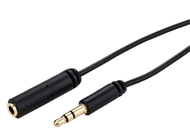 Front. Cables Direct Online - 25FT 3.5mm Headphone Extension Cable Male to Female Stereo Audio Aux Extender for iPhone iPad Smartphones Tablet Headset - Black.