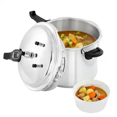 MegaChef - 9.5 Quart Induction and Stovetop Pressure Cooker with Steamer