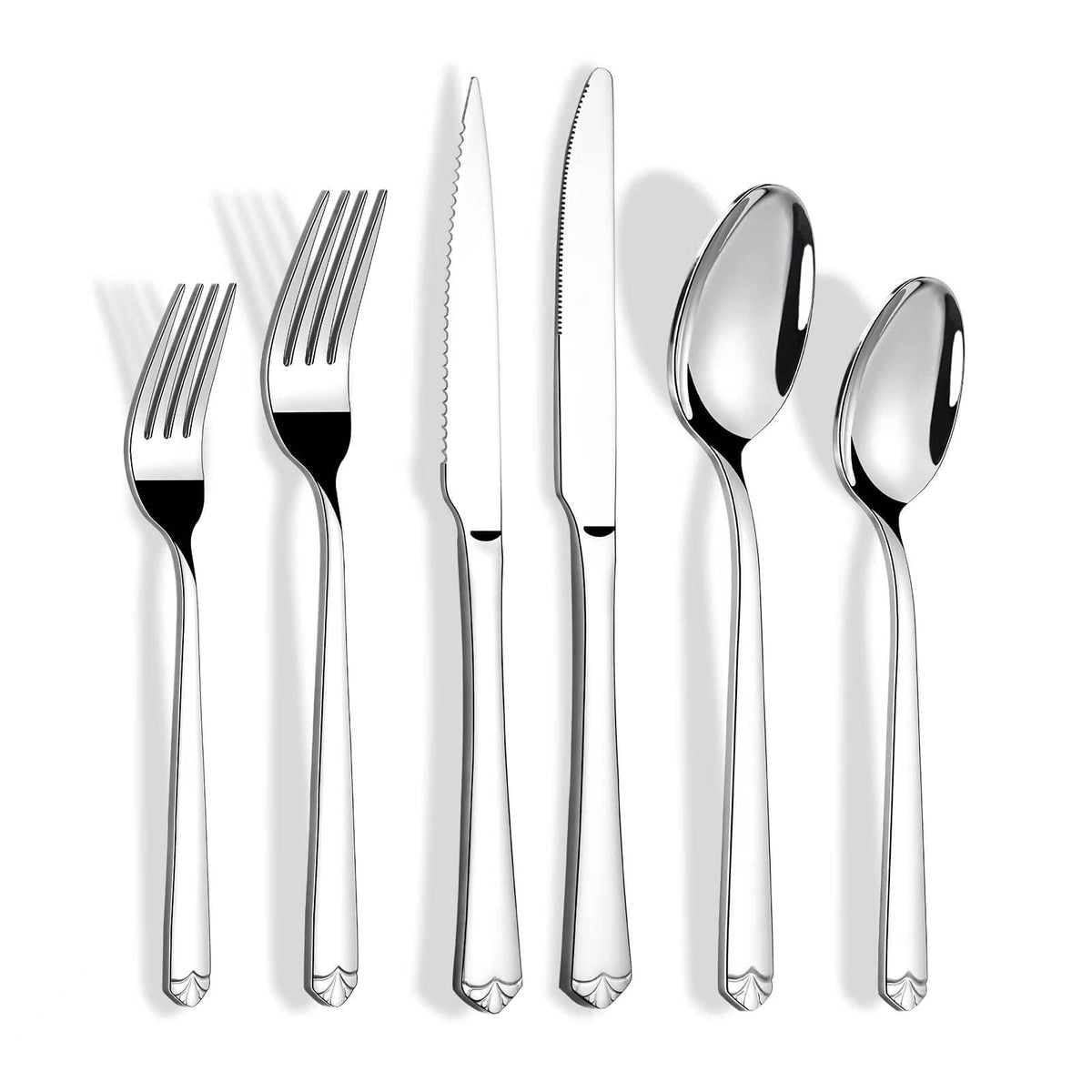 Dazzed Corner - 72 Piece Silverware Set for 12,Stainless Steel Flatware Set - Silver