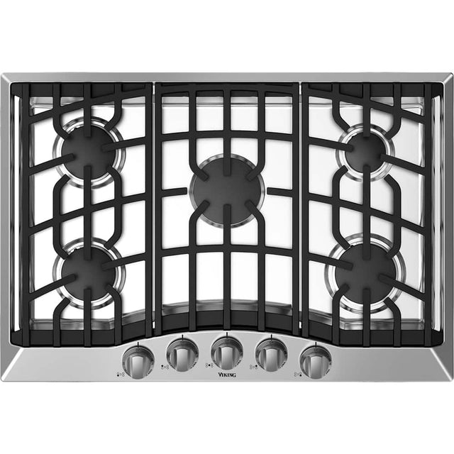 Angle. Viking - 36" Gas Cooktop - Stainless steel.