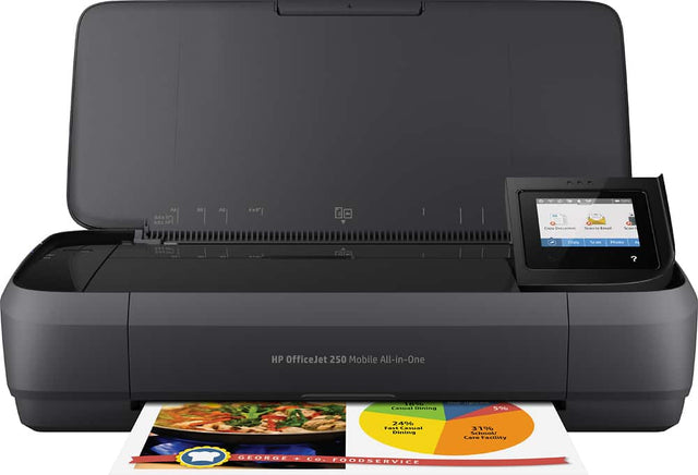 Front. HP - OfficeJet 250 Mobile Wireless All-In-One Inkjet Printer - Black.