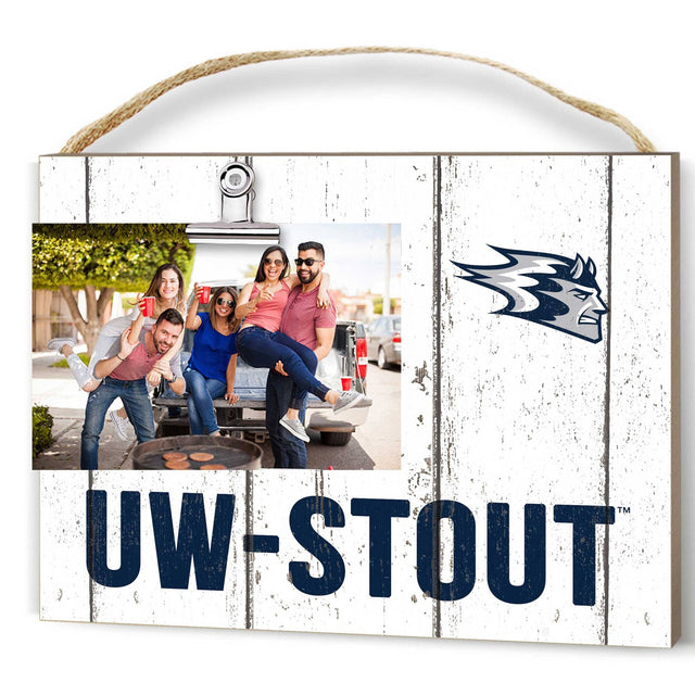 Front. Jardine - Wisconsin Stout Blue Devils 8" x 10" Weathered Clip It Frame - White.