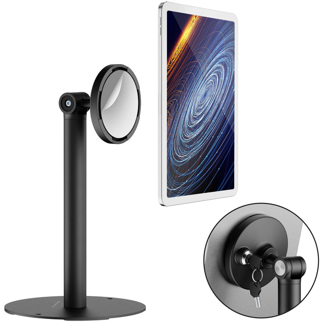 Front. Mount-It! - Universal Tablet Countertop Stand Anti-Theft for iPad, Samsung, and Android Tablets Up to 15″ - Black.