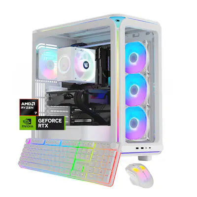 iBUYPOWER - Element Gaming Desktop PC AMD Ryzen 7 9700F 2025 NVIDIA GeForce RTX 5070 12GB 32GB DDR5 1TB NVMe SSD Storage