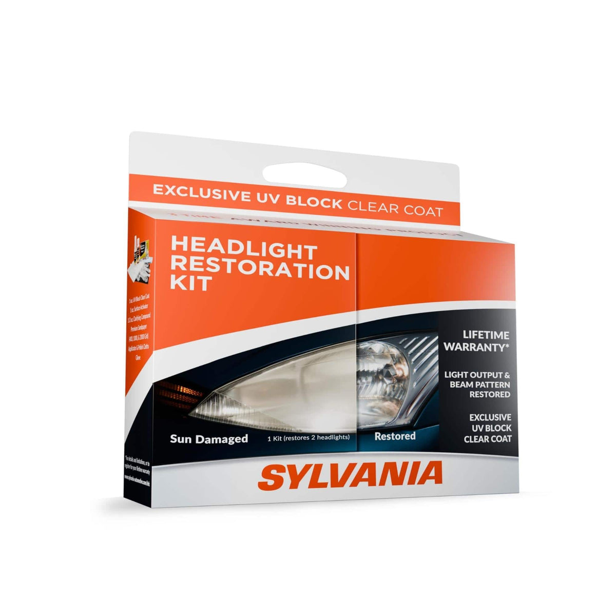 Sylvania - Headlight Restoration Kit - Long-Lasting Headlight Repair Kit for Restoring to Like-New Condition - Surface Activator,