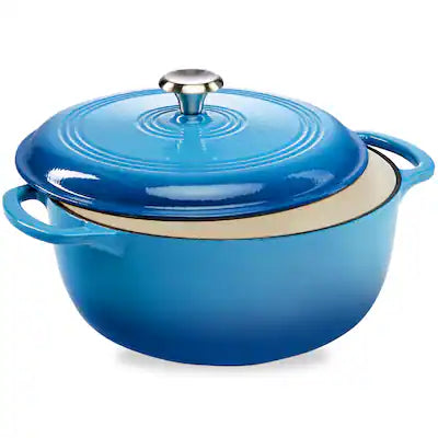 Best Choice Products - 7.5 Quart Enamel Cast-Iron Dutch Oven, Heavy-Duty Cookware w/ Dual Handles, Lid