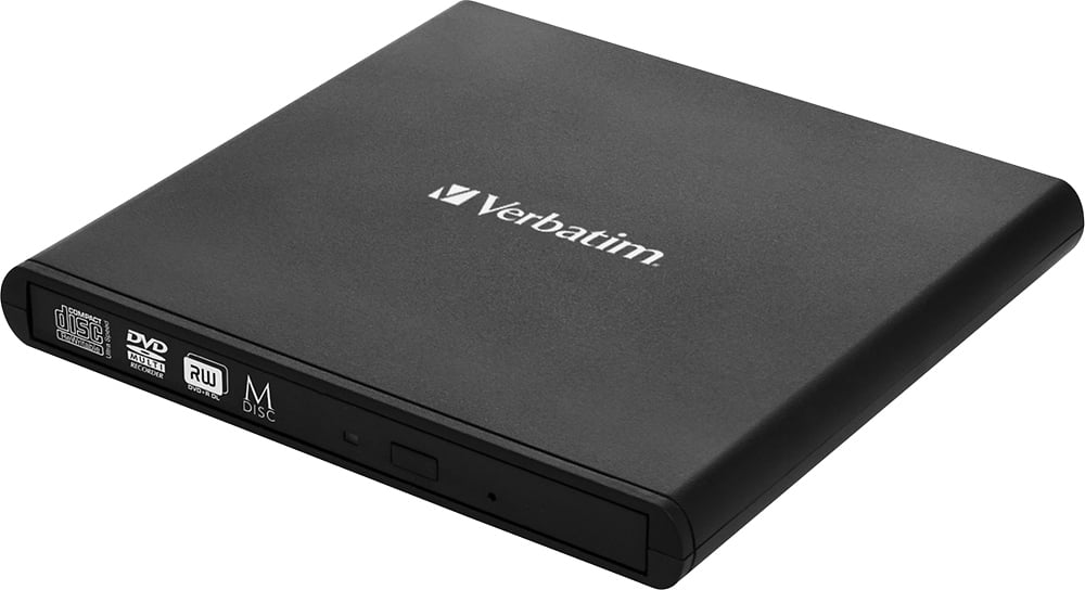 Verbatim - Slimline Double-Layer 8x External USB DVD±RW/CD-RW Drive - Black