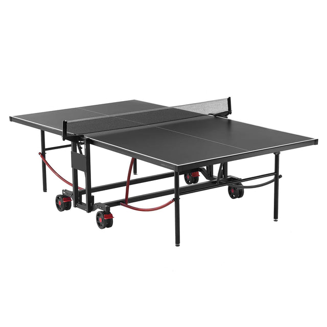Front. VEVOR - Ping Pong Table, Professional Table Tennis Game, Indoor/Outdoor All Weather Aluminum Table Tennis Table - Black.