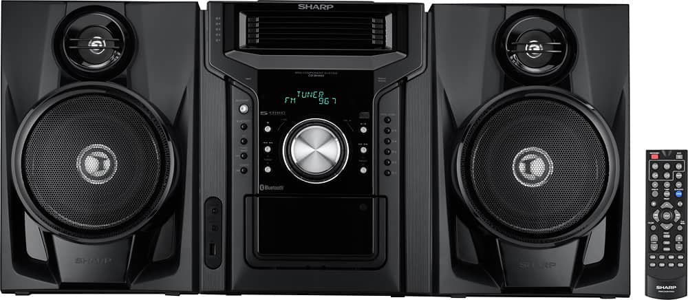 Sharp - 240W 5-Disc Mini Shelf System with cassette and Bluetooth - Black