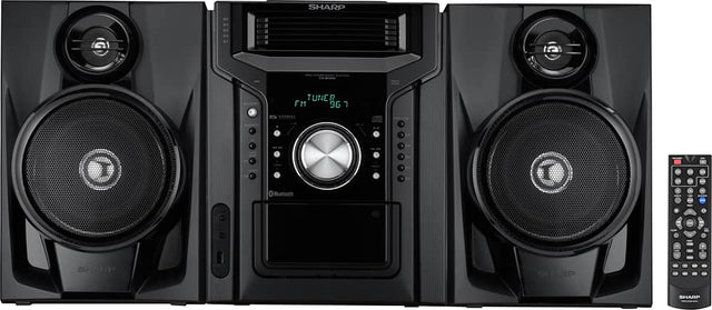 Front. Sharp - 240W 5-Disc Mini Shelf System with cassette and Bluetooth - Black.