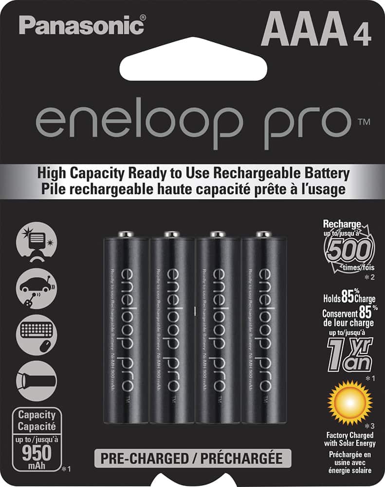 Panasonic - eneloop pro Rechargeable AAA Batteries (4-pack)