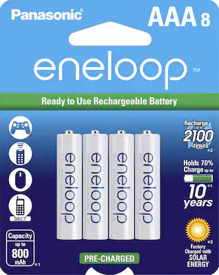 Panasonic - eneloop Rechargeable AAA Batteries (8-pack)