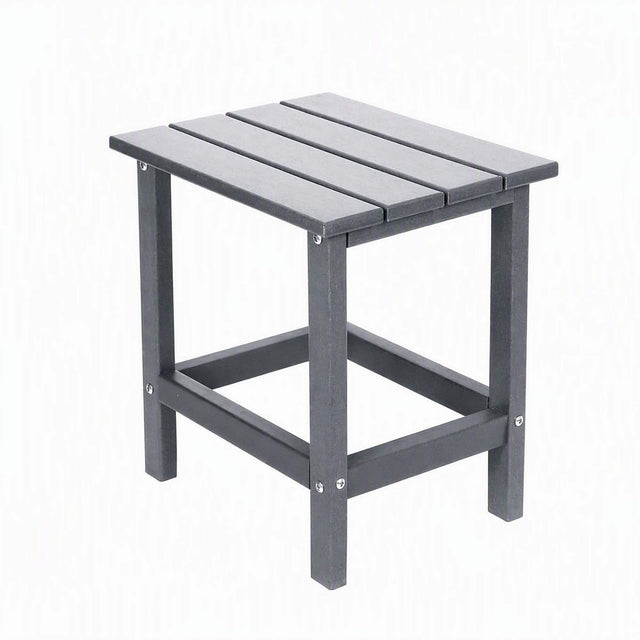 Front. RYHNUYNE - Square Outdoor Side Table,Outdoor Patio End Table for Pool Porch Garden Lawn Backyard - Grey.