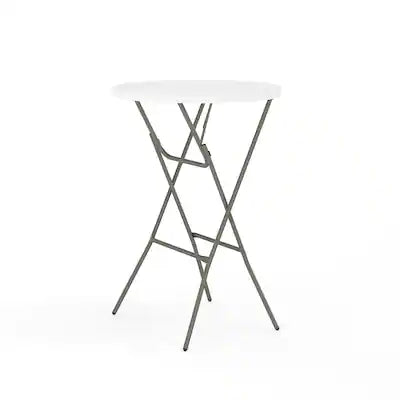 Emma + Oliver - 2.6-Foot Round Plastic Bar Height Folding Table