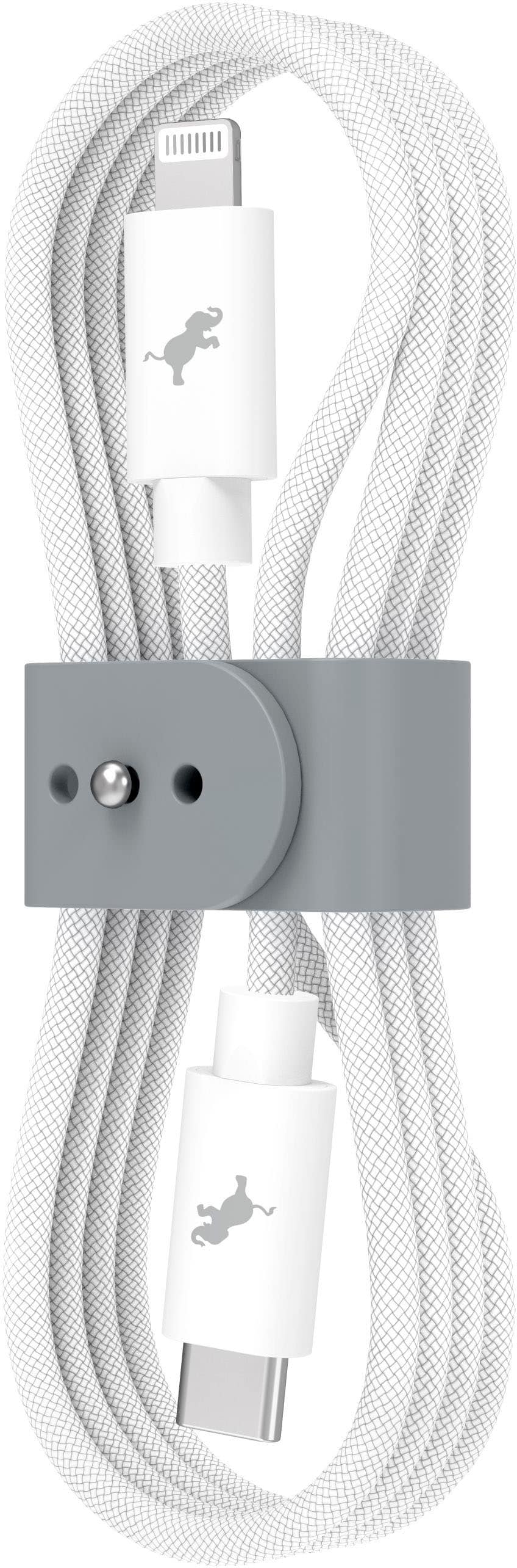 Nimble - Powerknit USB-C to Lightning Cable 2M/6.5 FT MFi Certified Fast Charging for iPhone 14–6, iPad & AirPods, Durable Cord - White