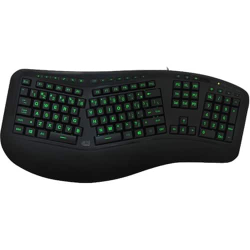 Front. Adesso - Tru-Form Keyboard - Black.