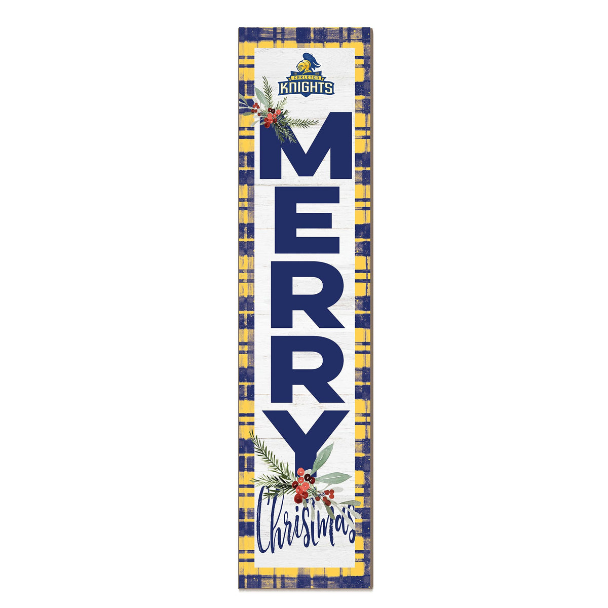 Jardine - Carleton Knights 12'' x 48'' Outdoor Merry Christmas Leaner - White