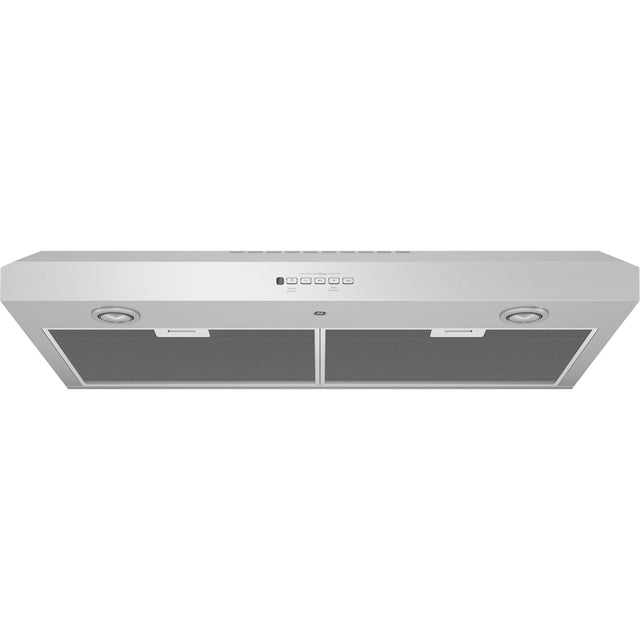 Front. GE - 36" Convertible Range Hood - Stainless steel.
