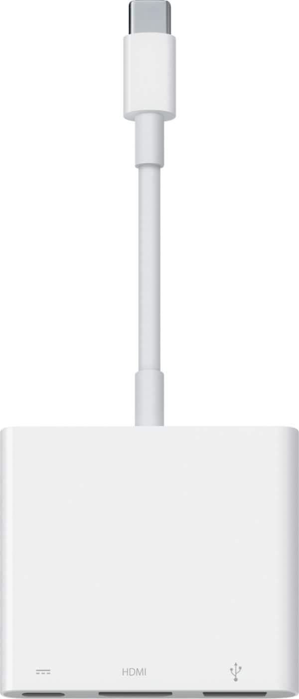 Front. Apple - USB Type-C Digital AV Multiport Adapter - White.