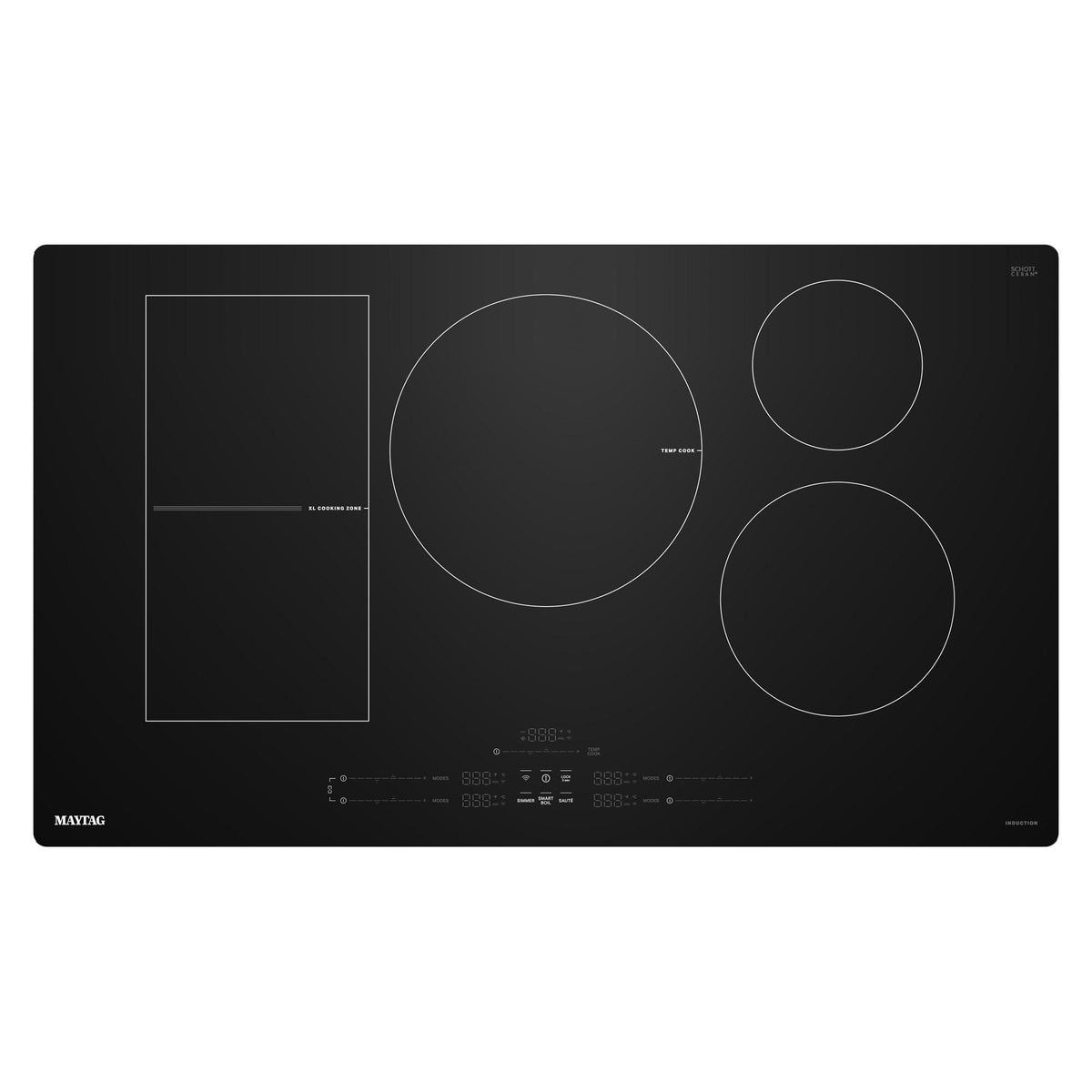 Maytag - 36 inch Wide 5 element Electric Induction Cooktop with Power Boost - Black