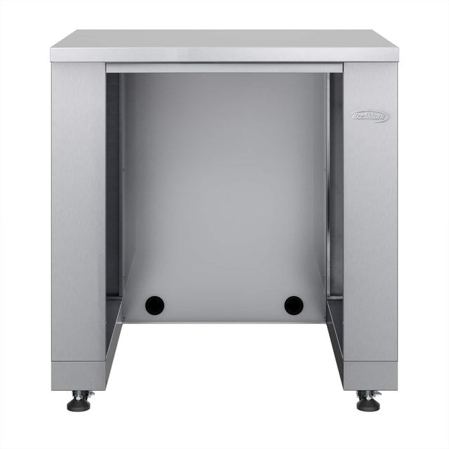 Back. Koolmore - Outdoor Modular Kitchen with a Wood Fire Pizza Oven, Refrigerator and Cabinet, Sink, 30 in. BBQ Grill and Grill Cabinet - Stainless Steel.