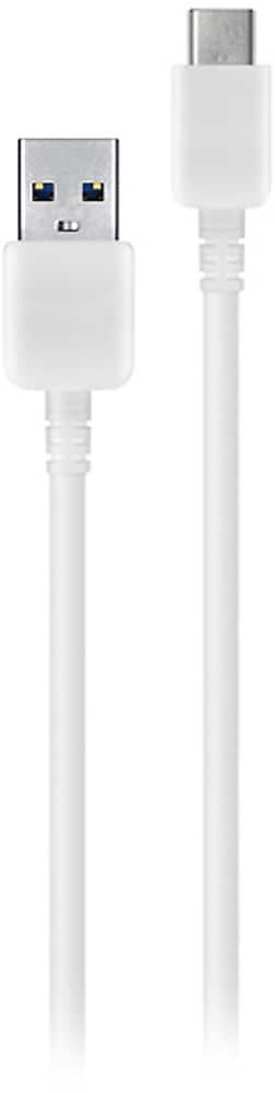 Front. Samsung - 3.3' USB Type A-to-USB Type C Device Cable - White.