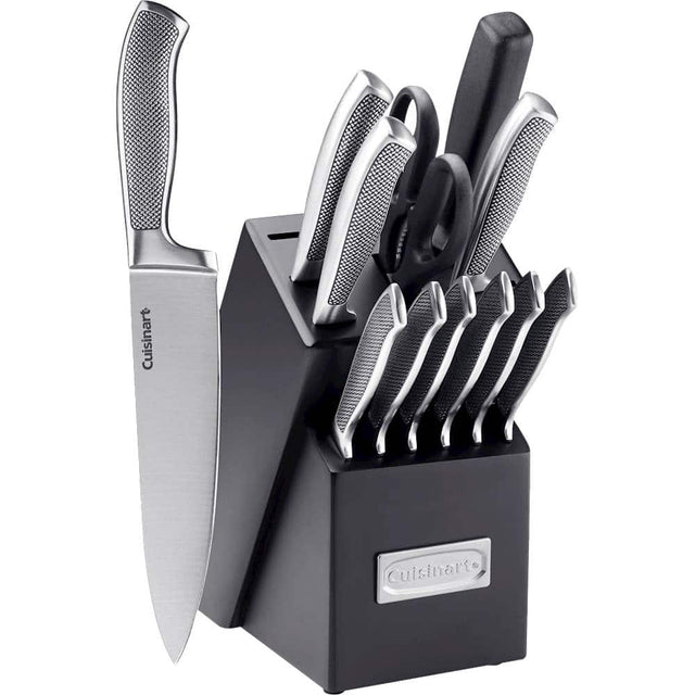 Angle. Cuisinart - Graphix Collection 13-Piece Knife Set - Silver/Black.
