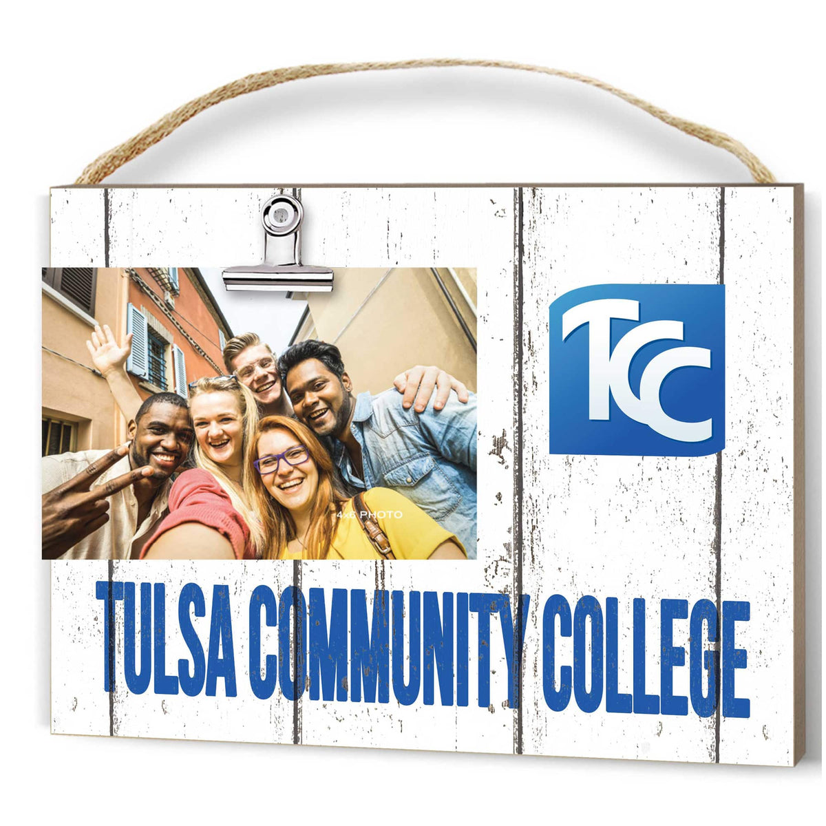 Jardine - Tulsa Community College 8'' x 10'' Weathered Design Clip It Frame - White