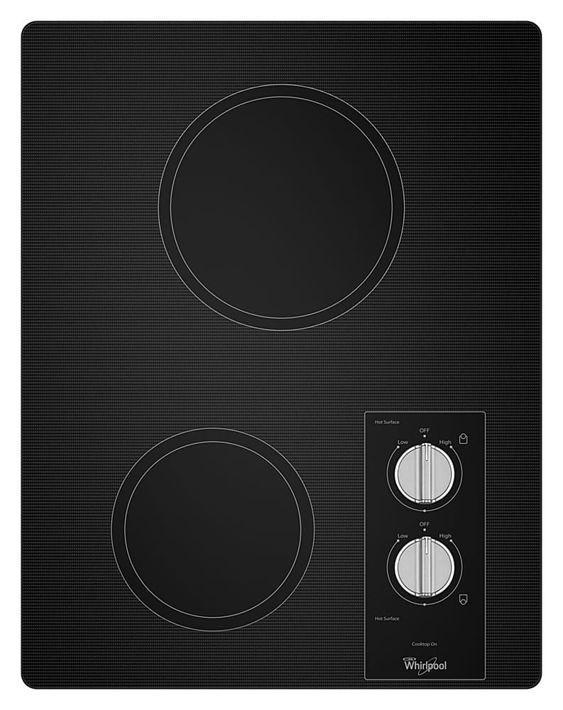Whirlpool - 15 in. Wide 2 element Electric Cooktop - Black
