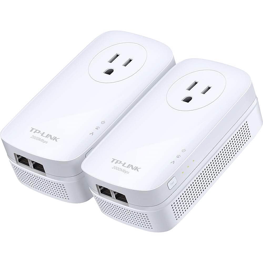 TP-Link - 2-Port Gigabit Powerline Starter Kit - White