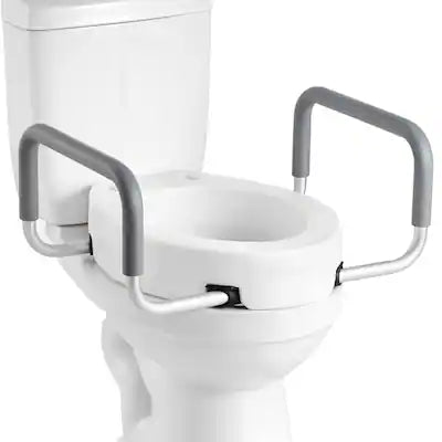 VEVOR - Raised Toilet Seat with Arms, 300 lbs Load Capacity, 3.5-Inch Lift Height, Widened Commode Elevated Toilet Seat Riser