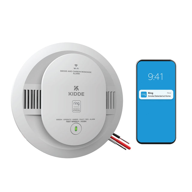 Wi-Fi Smoke and Carbon Monoxide Alarm

9:41

Ring Now
Smoke Detected at Home

Green - Operate
Amber - Fault
Red - Alarm
Test Weekly / Hush