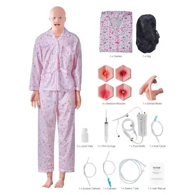 VEVOR - Nursing Training Manikin, Male/Female Life Size Demonstration Human Manikin for Nursing Training