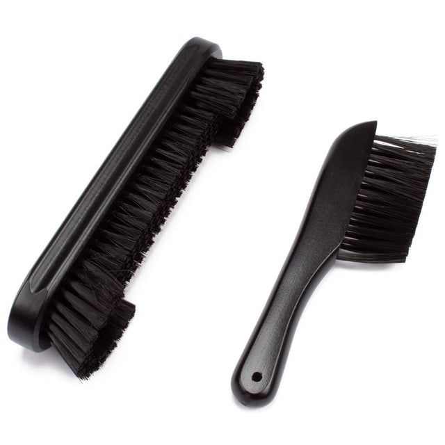 Front. GSE Games & Sports Expert - GSE 2-Piece Solid Wood Billiard Pool Table Brush and Rail Brush Set, Pool Table Accessories - Black - Black.