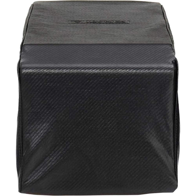 Angle. Lynx - Carbon Fiber Vinyl Cover for Built-in Double Side Burner - Black.