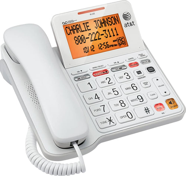 Angle. AT&T - CL4940 Corded Phone with Digital Answering System - White.