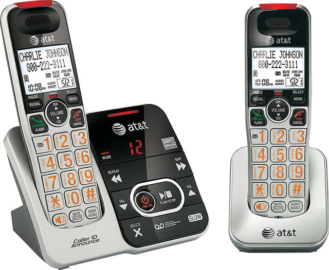 Angle. AT&T - AT CRL32202 DECT 6.0 Expandable Cordless Phone System with Digital Answering System - Silver.