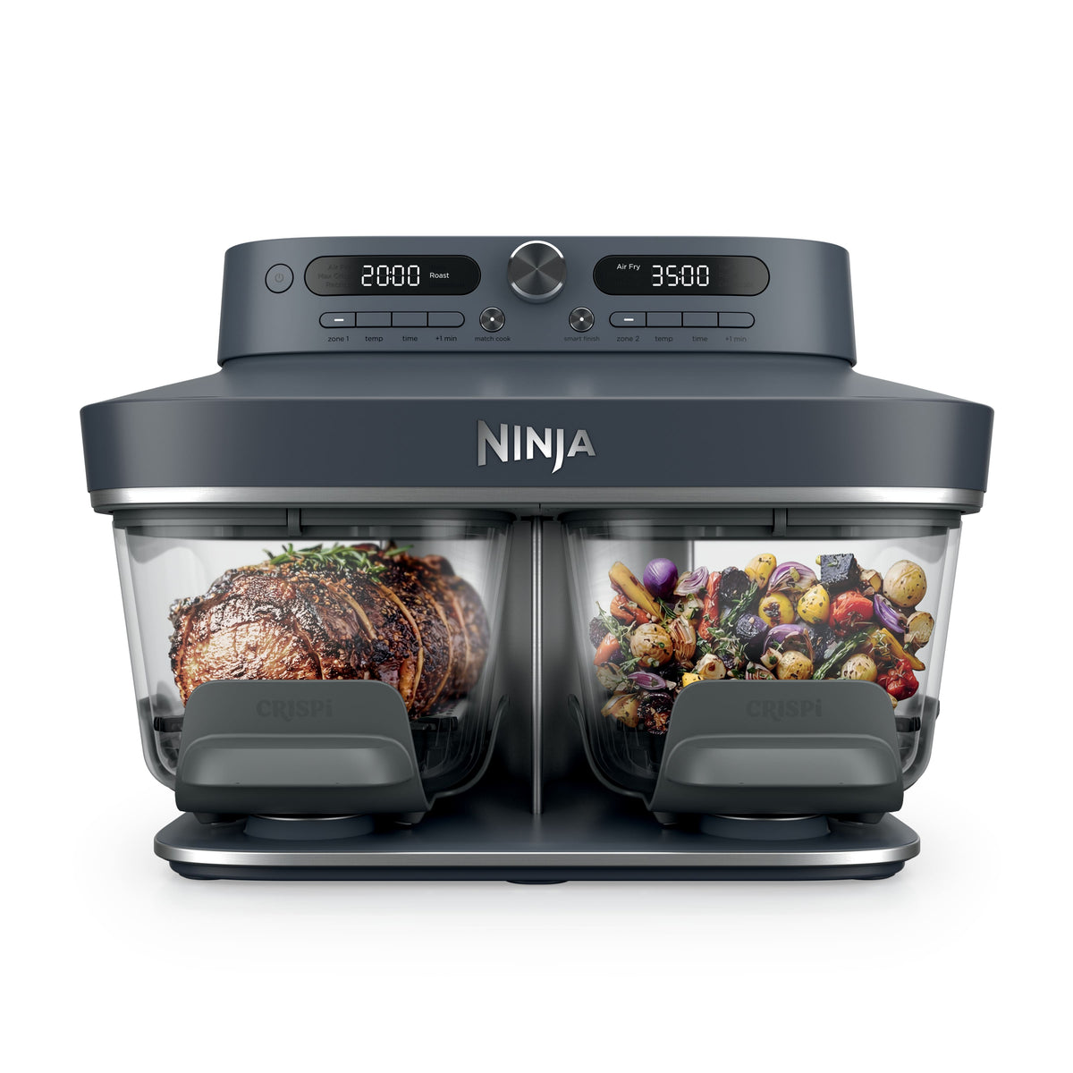 Ninja - CRISPi Pro 6-in-1 DualZone Glass Air Fryer, 8 quart, Dishwasher safe - Cyberspace