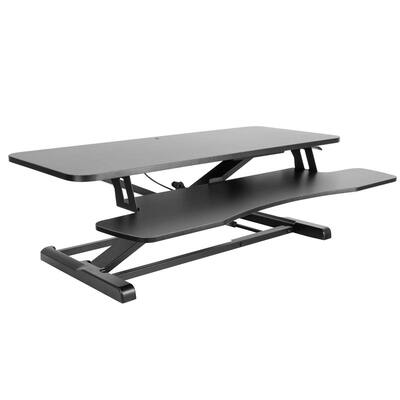 Mount-It! - Height Adjustable Dual Monitor Standing Desk Converter with Spacious Work Surface and Comfortable Sit‑Stand Use