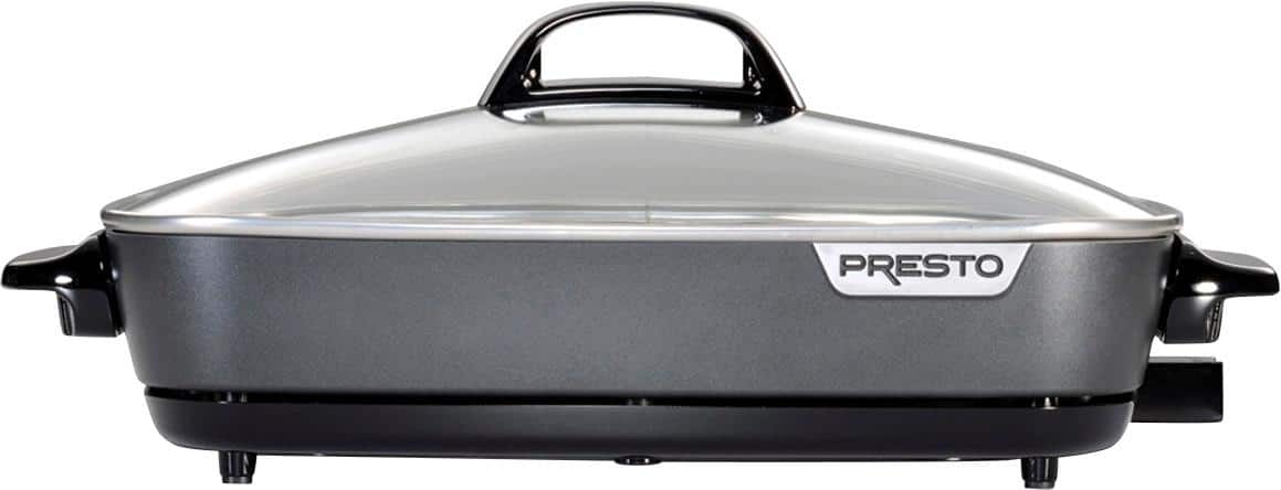 Presto - Slimline 16" Electric Skillet - Black/Stainless Steel
