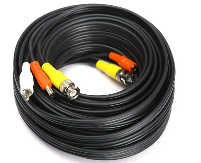 Front. SPT - 50 ft. Premade Premium Siamese Power, Video and Audio Cable - Black - Black.