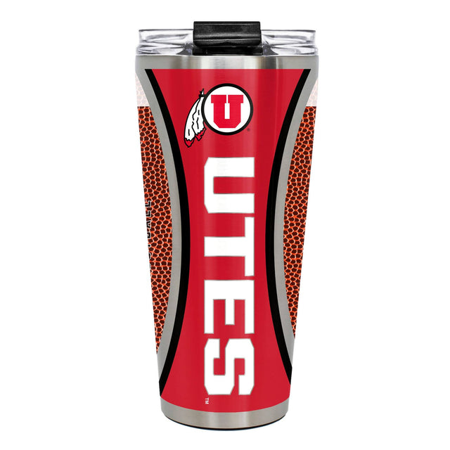 Front. Great American Products - Utah Utes 32oz. Big Slim Game Ball Travel Tumbler - Brown.