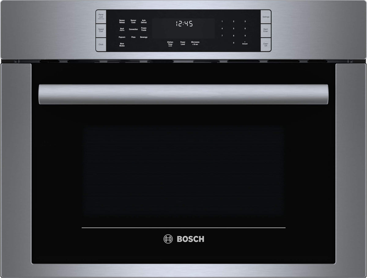 Bosch - 500 Series 1.6 Cu. Ft. Convection Built-In Microwave with Sensor Cooking - Stainless Steel