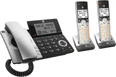 AT&T - 2 Handset Corded/Cordless Answering System with Smart Call Blocker