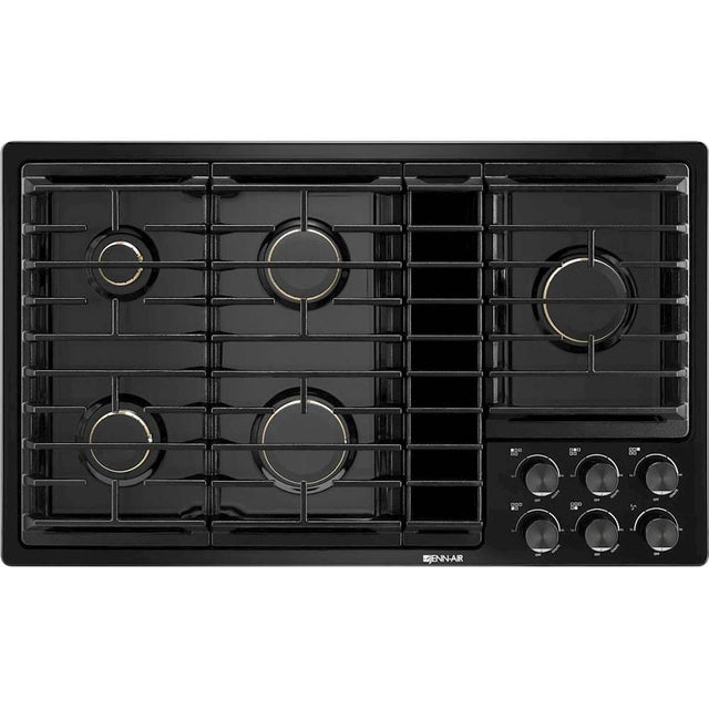 Front. JennAir - 36" Built-In Gas Cooktop - Black.