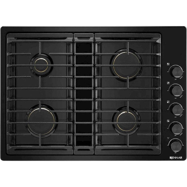 Front. JennAir - 30" Built-In Gas Cooktop - Black.